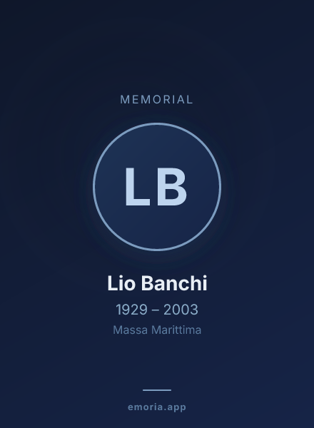 Memorial portrait of Lio Banchi