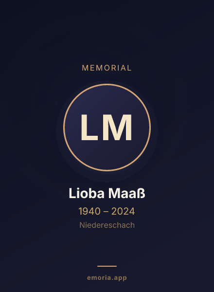 Memorial portrait of Lioba Maaß