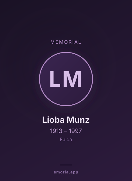 Memorial portrait of Lioba Munz