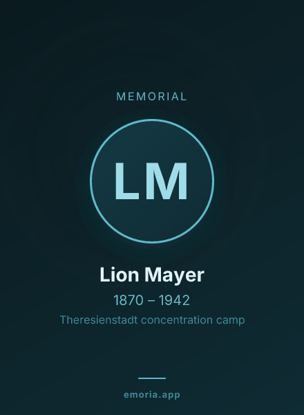 Memorial portrait of Lion Mayer