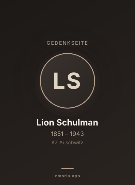 Gedenkportrait von Lion Schulman