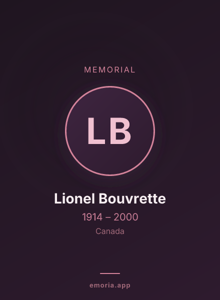 Memorial portrait of Lionel Bouvrette