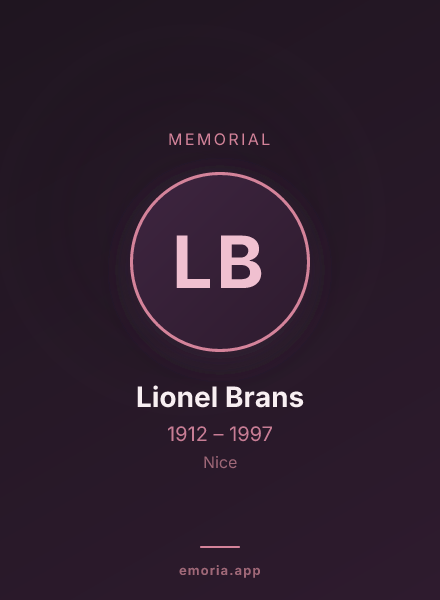 Memorial portrait of Lionel Brans