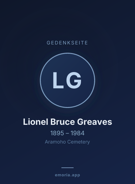 Gedenkportrait von Lionel Bruce Greaves