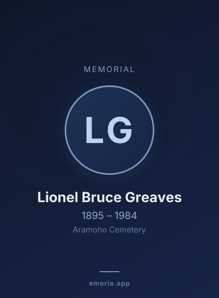 Memorial portrait of Lionel Bruce Greaves