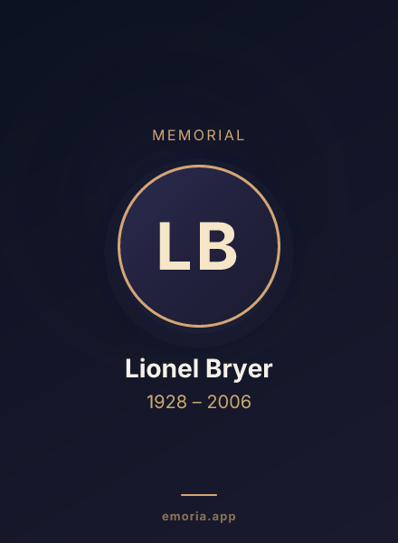 Memorial portrait of Lionel Bryer