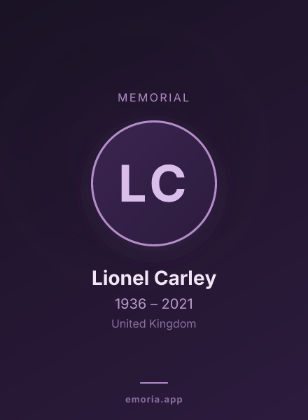 Memorial portrait of Lionel Carley