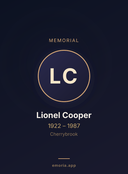 Memorial portrait of Lionel Cooper