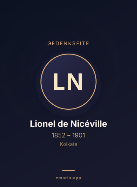 Gedenkportrait von Lionel de Nicéville