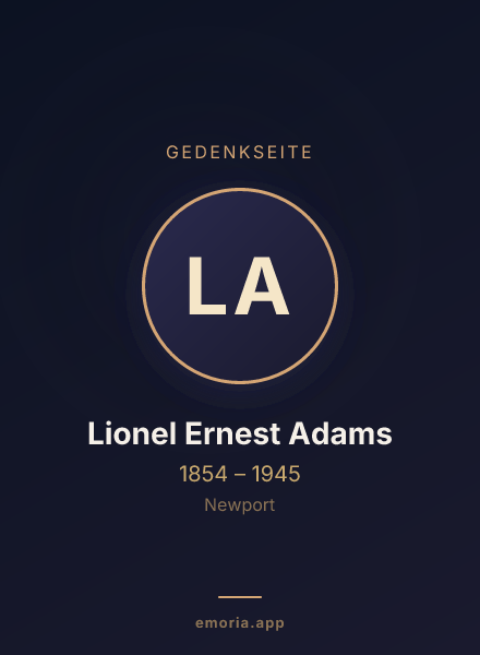 Gedenkportrait von Lionel Ernest Adams