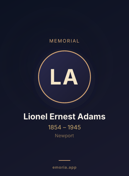 Memorial portrait of Lionel Ernest Adams