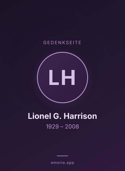 Gedenkportrait von Lionel G. Harrison