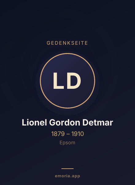 Gedenkportrait von Lionel Gordon Detmar