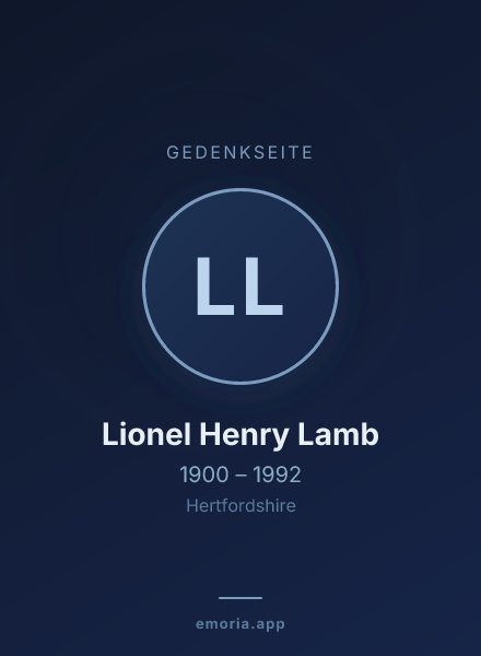 Gedenkportrait von Lionel Henry Lamb
