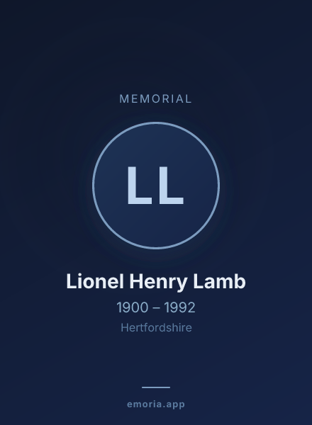 Memorial portrait of Lionel Henry Lamb