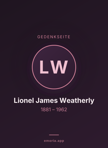 Gedenkportrait von Lionel James Weatherly