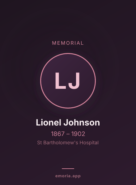 Memorial portrait of Lionel Johnson