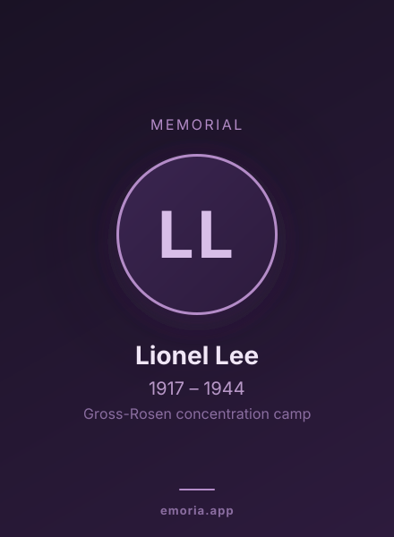 Memorial portrait of Lionel Lee