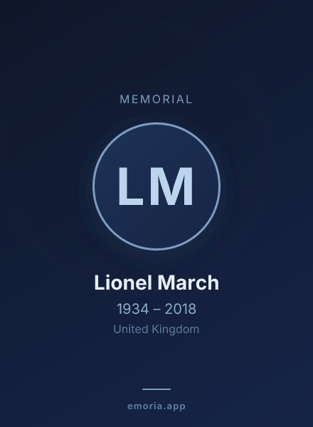 Memorial portrait of Lionel March