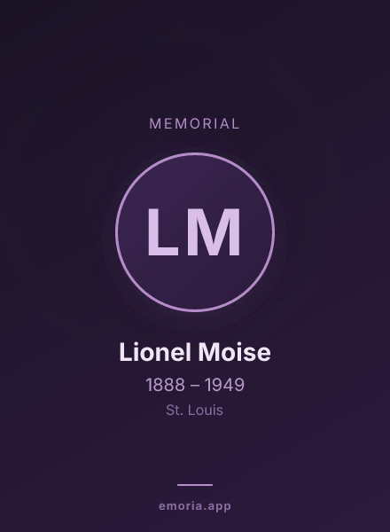 Memorial portrait of Lionel Moise