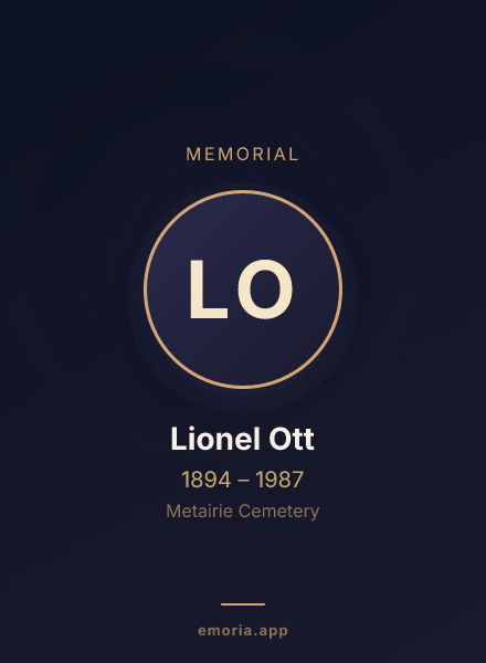Memorial portrait of Lionel Ott