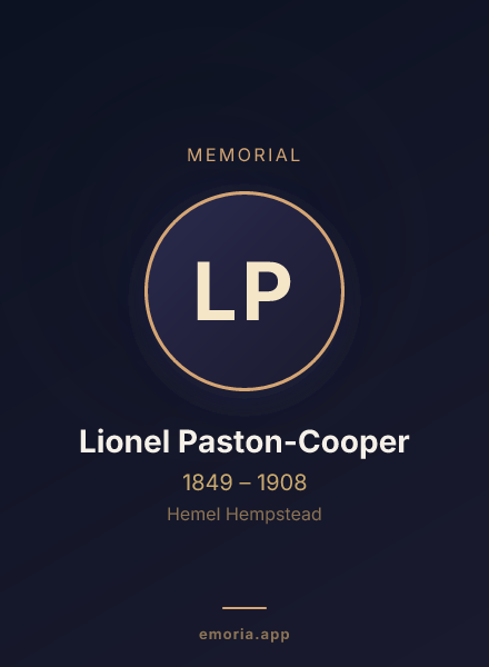 Memorial portrait of Lionel Paston-Cooper