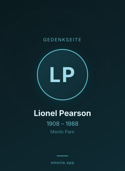 Gedenkportrait von Lionel Pearson