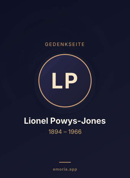 Gedenkportrait von Lionel Powys-Jones