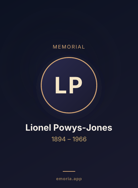 Memorial portrait of Lionel Powys-Jones