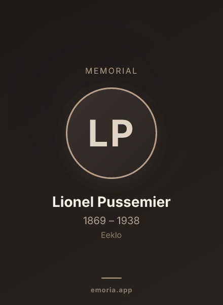 Memorial portrait of Lionel Pussemier