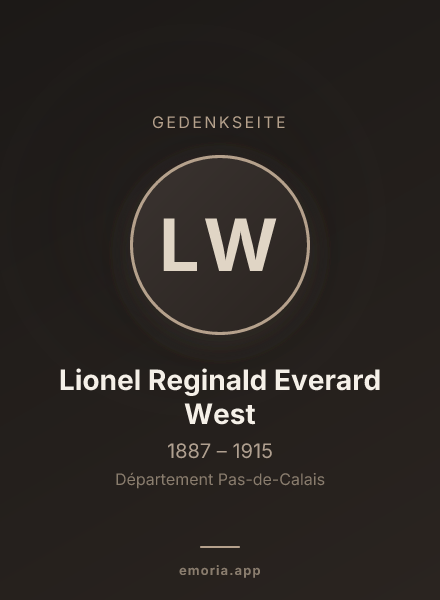 Gedenkportrait von Lionel Reginald Everard West