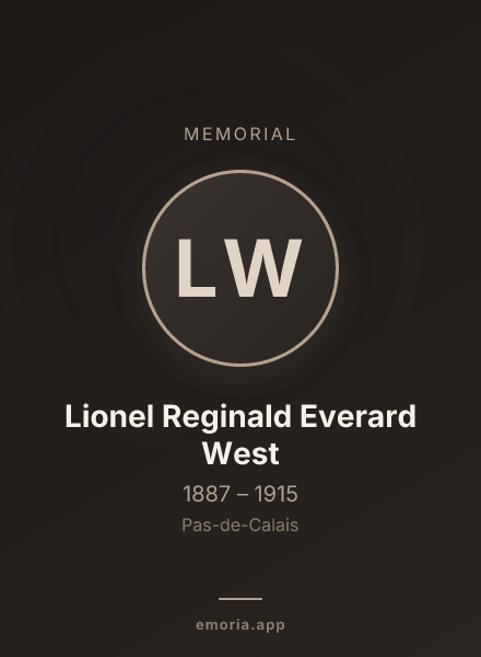Memorial portrait of Lionel Reginald Everard West