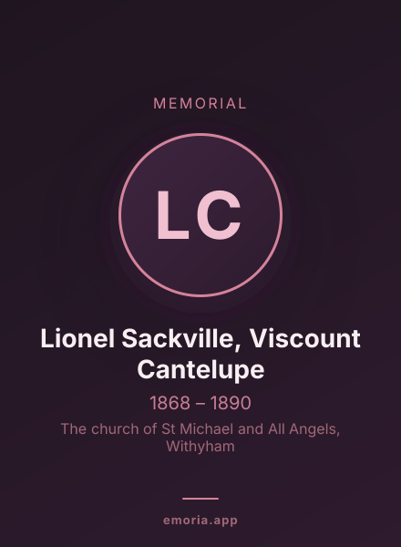 Memorial portrait of Lionel Sackville, Viscount Cantelupe