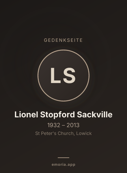 Gedenkportrait von Lionel Stopford Sackville