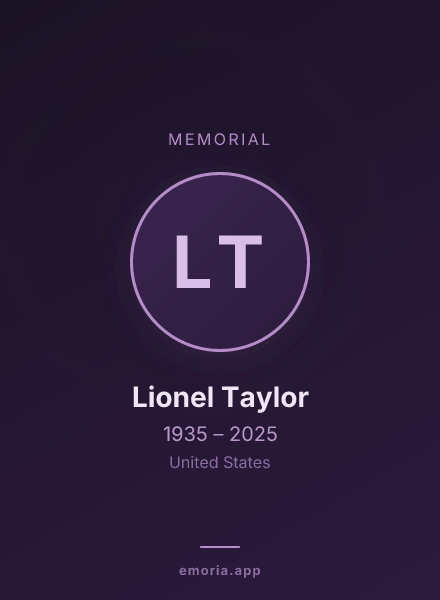 Memorial portrait of Lionel Taylor