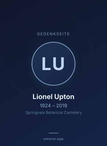 Gedenkportrait von Lionel Upton