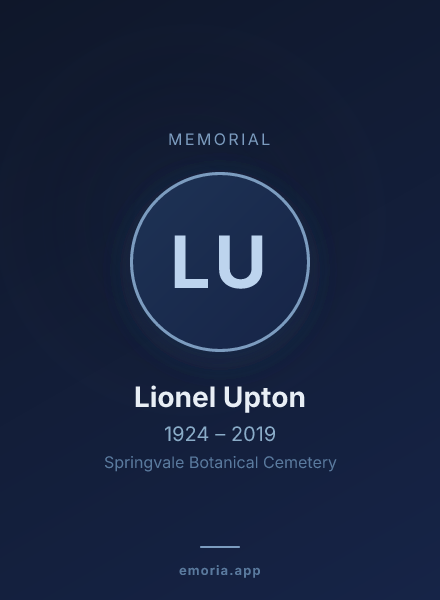 Memorial portrait of Lionel Upton