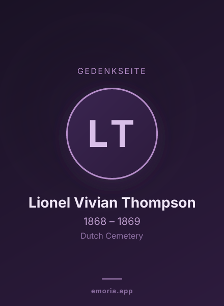 Gedenkportrait von Lionel Vivian Thompson