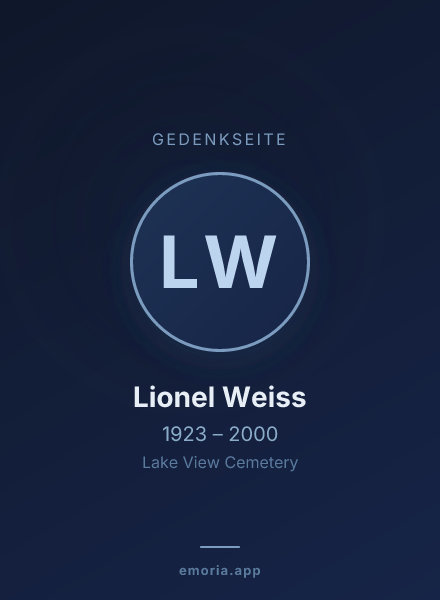 Gedenkportrait von Lionel Weiss