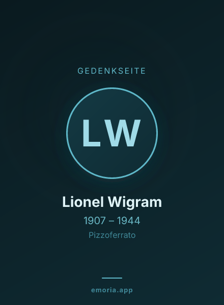 Gedenkportrait von Lionel Wigram