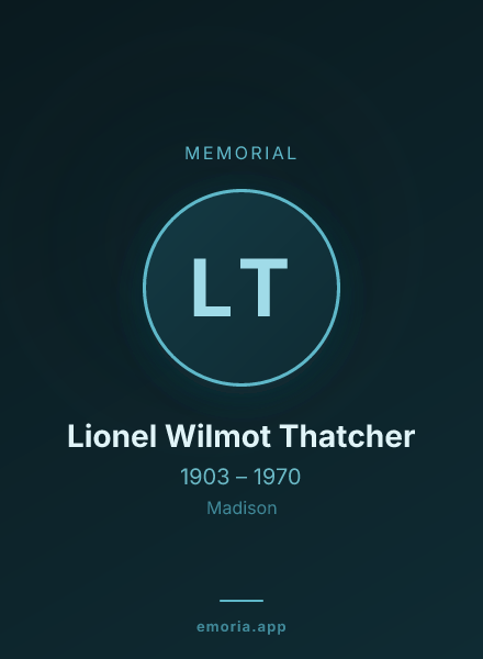 Memorial portrait of Lionel Wilmot Thatcher