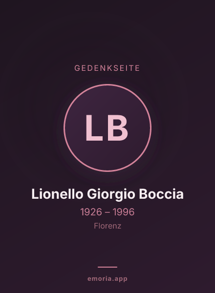 Gedenkportrait von Lionello Giorgio Boccia