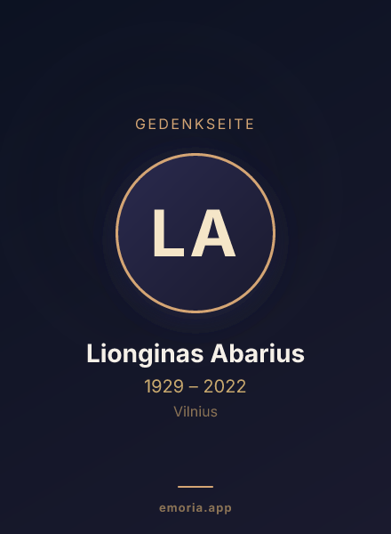 Gedenkportrait von Lionginas Abarius