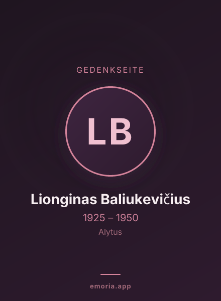 Gedenkportrait von Lionginas Baliukevičius