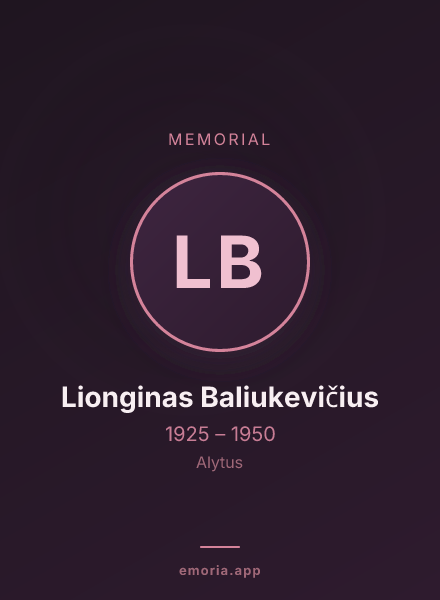 Memorial portrait of Lionginas Baliukevičius