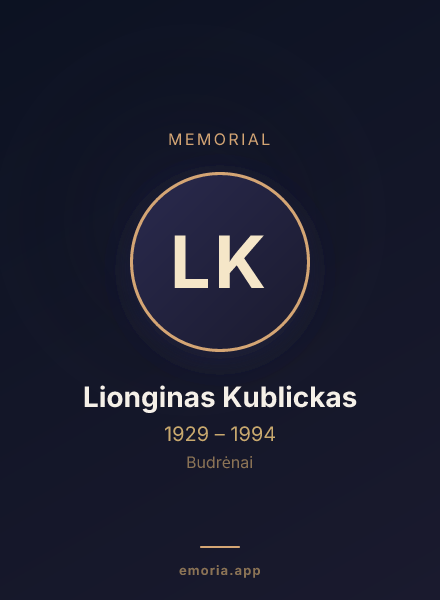 Memorial portrait of Lionginas Kublickas