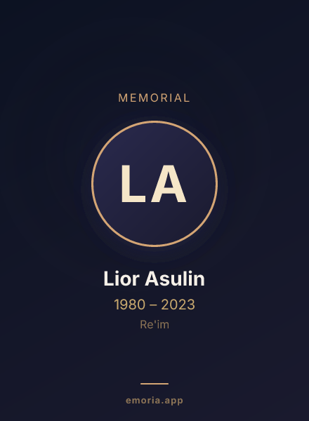 Memorial portrait of Lior Asulin