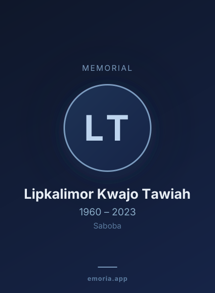 Memorial portrait of Lipkalimor Kwajo Tawiah