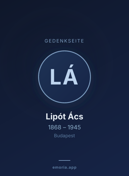 Gedenkportrait von Lipót Ács