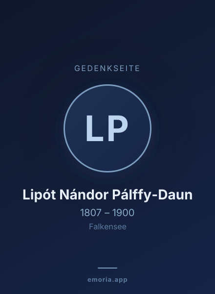 Gedenkportrait von Lipót Nándor Pálffy-Daun